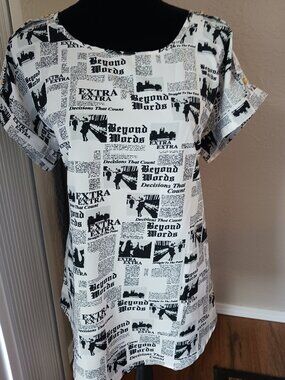 Speed Limit "newspaper print" t-shirt,  Size 1X